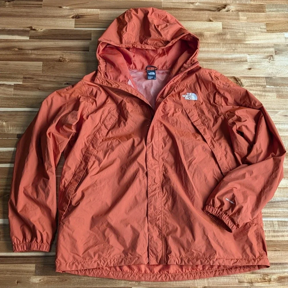 The North Face DryVent Rain Jacket Mens XXL Burnt Orange Hooded Waterproof Shell